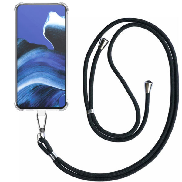 Oppo Reno 2 transparant hoesje met afneembaar koord en stootrand 1