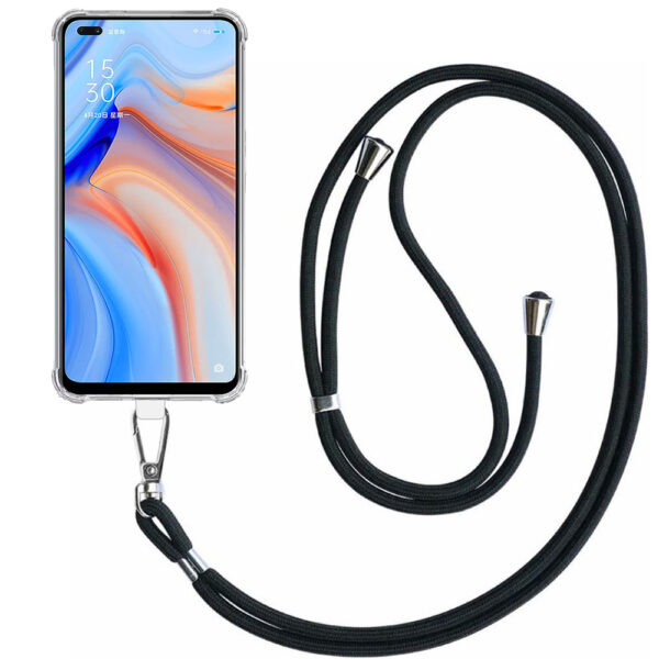 Oppo Reno 4 5G transparant hoesje met afneembaar koord en stootrand 1