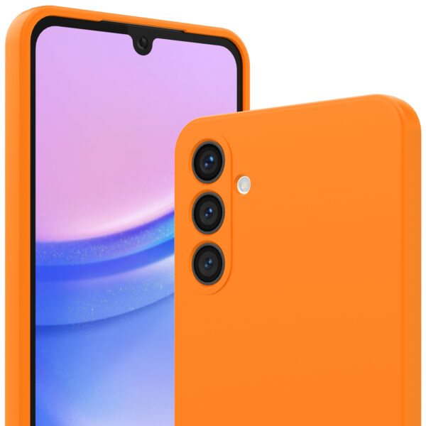 Samsung Galaxy A15 siliconen telefoonhoesje met zachte binnenkant oranje (2)
