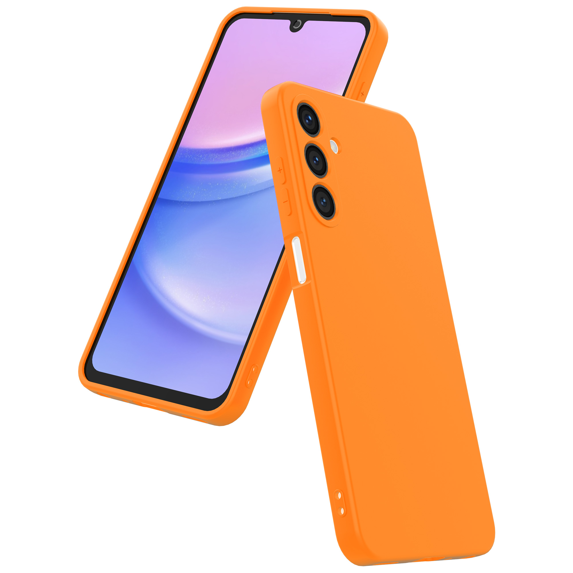 Samsung Galaxy A15 siliconen telefoonhoesje met zachte binnenkant oranje (4)