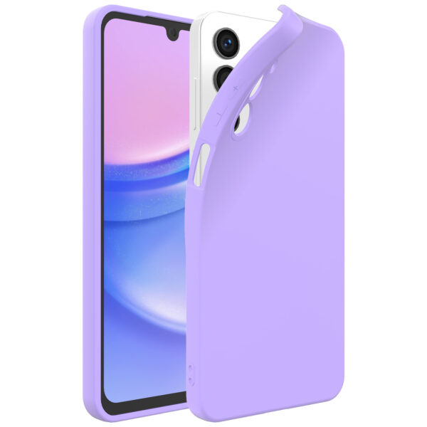 Samsung Galaxy A15 siliconen telefoonhoesje met zachte binnenkant paars (1)