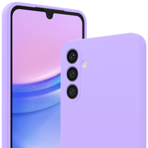 Samsung Galaxy A15 siliconen telefoonhoesje met zachte binnenkant paars (2)