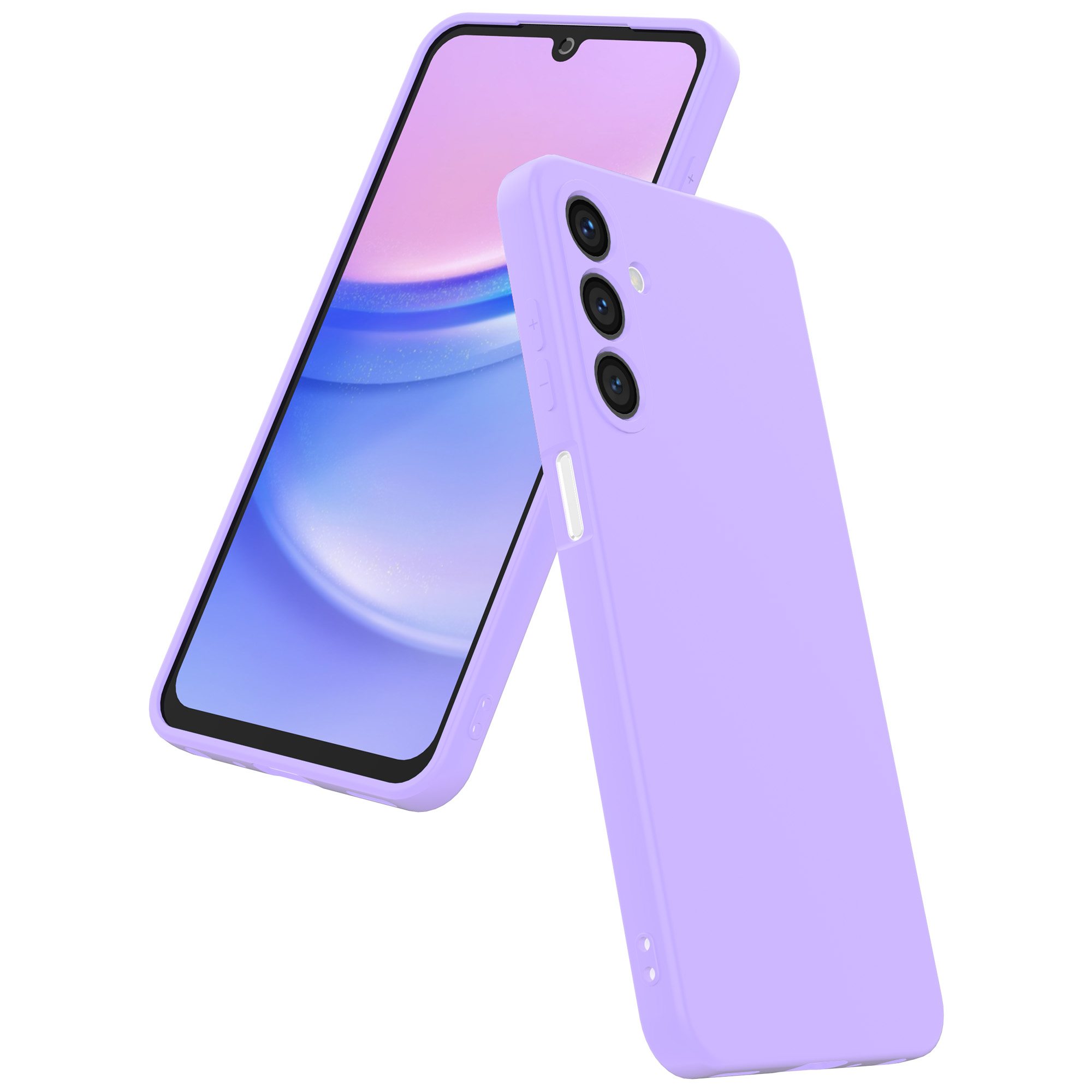 Samsung Galaxy A15 siliconen telefoonhoesje met zachte binnenkant paars (4)