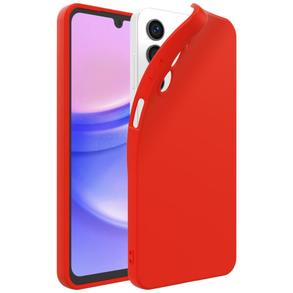 Samsung Galaxy A15 siliconen telefoonhoesje met zachte binnenkant rood (1)