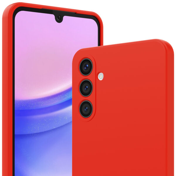 Samsung Galaxy A15 siliconen telefoonhoesje met zachte binnenkant rood (2)