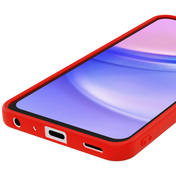 Samsung Galaxy A15 siliconen telefoonhoesje met zachte binnenkant rood (3)
