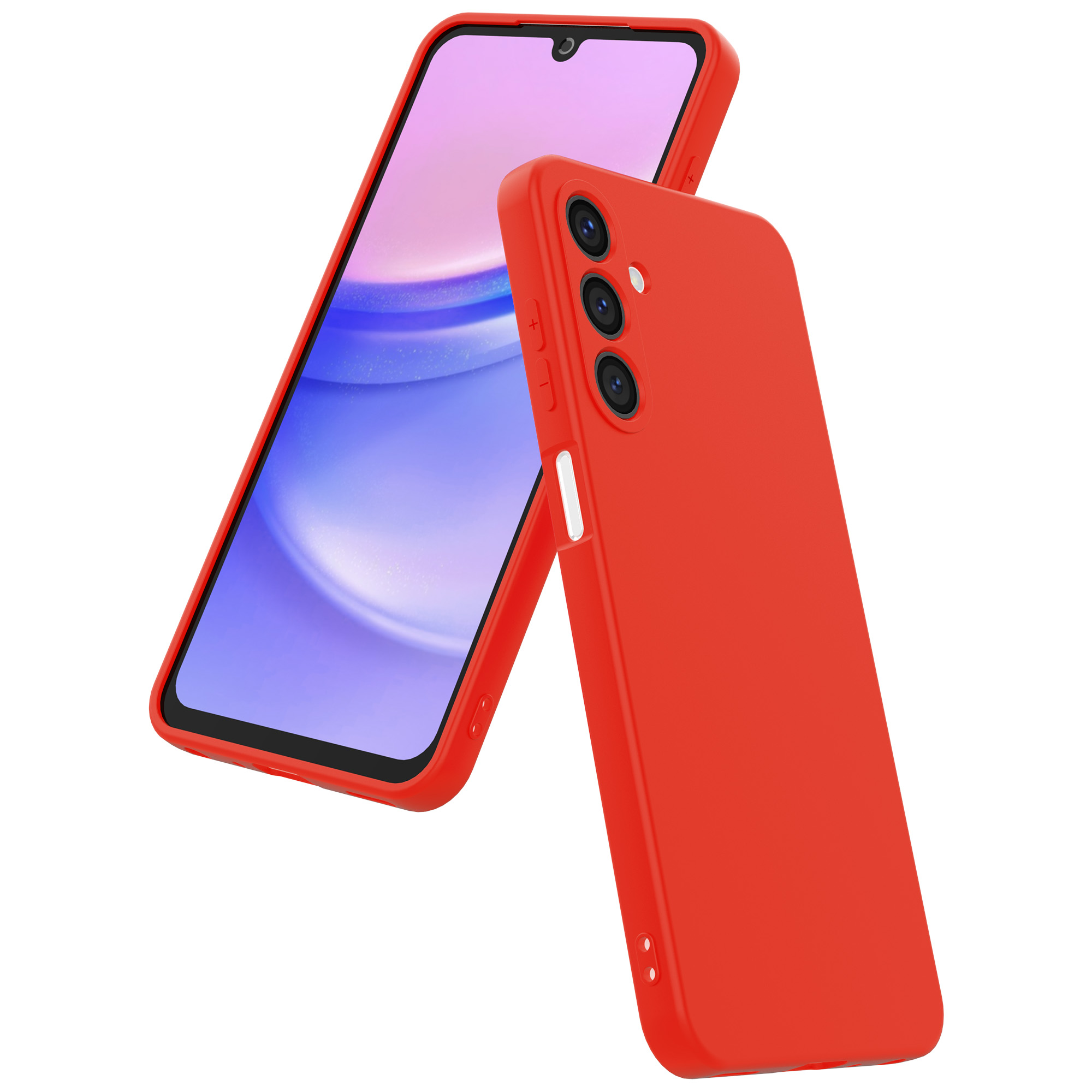 Samsung Galaxy A15 siliconen telefoonhoesje met zachte binnenkant rood (4)