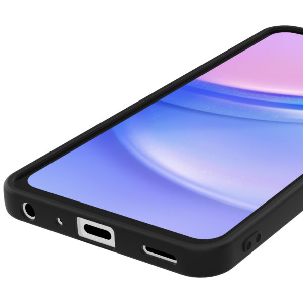 Samsung Galaxy A15 siliconen telefoonhoesje met zachte binnenkant zwart (3)