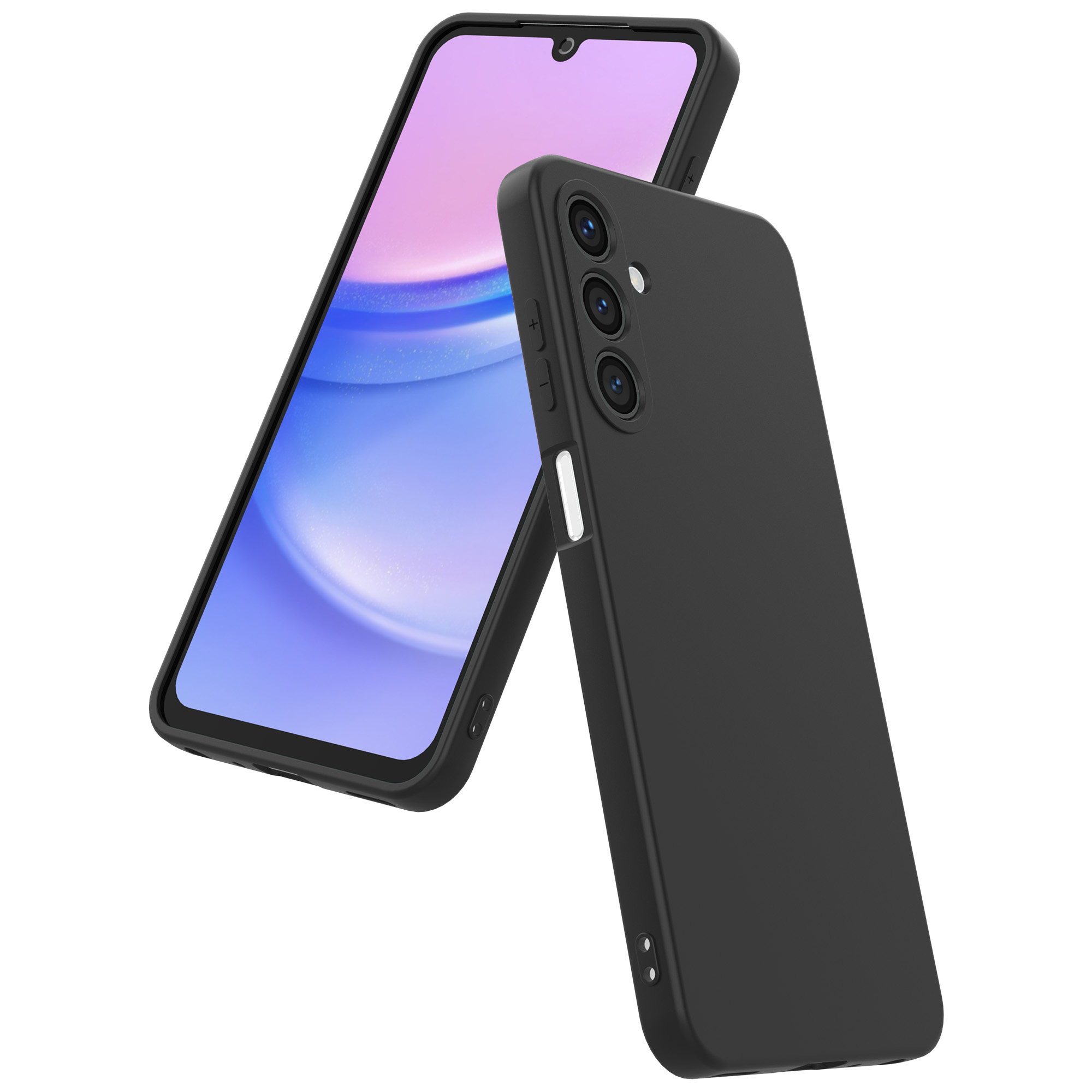Samsung Galaxy A15 siliconen telefoonhoesje met zachte binnenkant zwart (4)