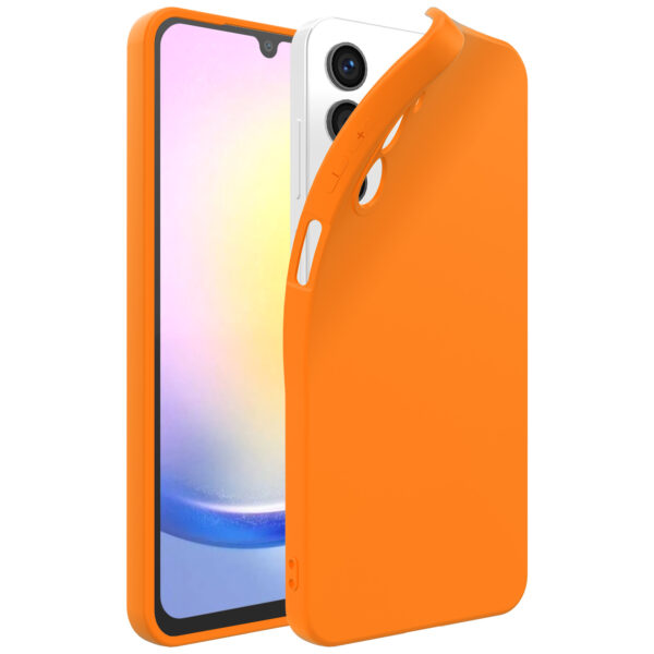 Samsung Galaxy A25 siliconen telefoonhoesje met zachte binnenkant oranje (1)