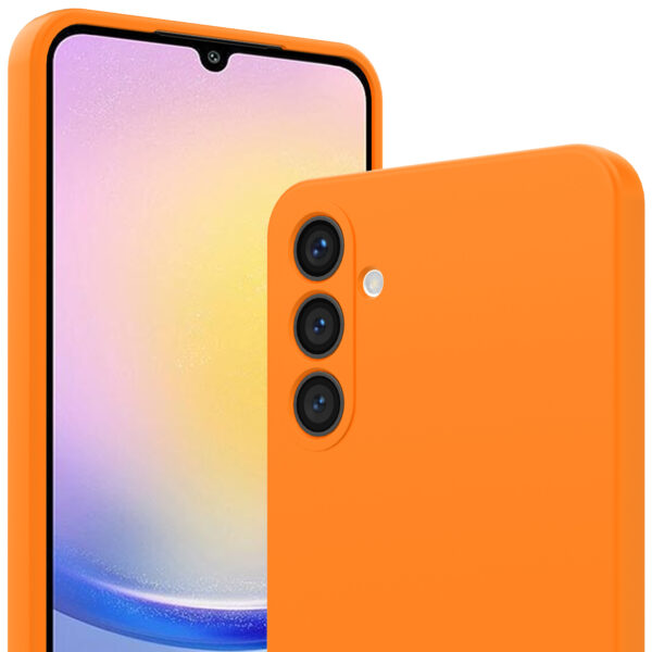 Samsung Galaxy A25 siliconen telefoonhoesje met zachte binnenkant oranje (2)