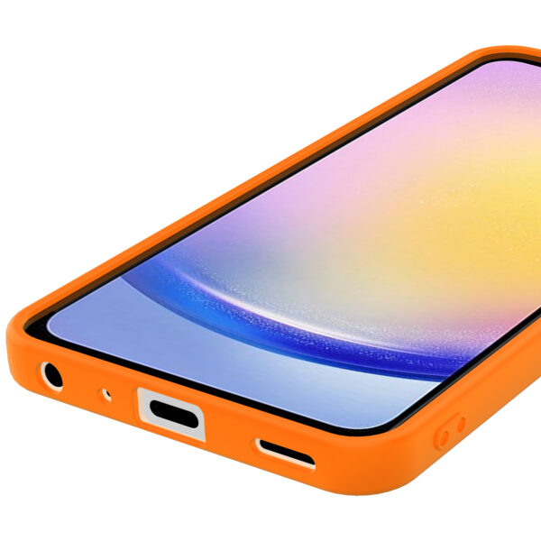 Samsung Galaxy A25 siliconen telefoonhoesje met zachte binnenkant oranje (3)