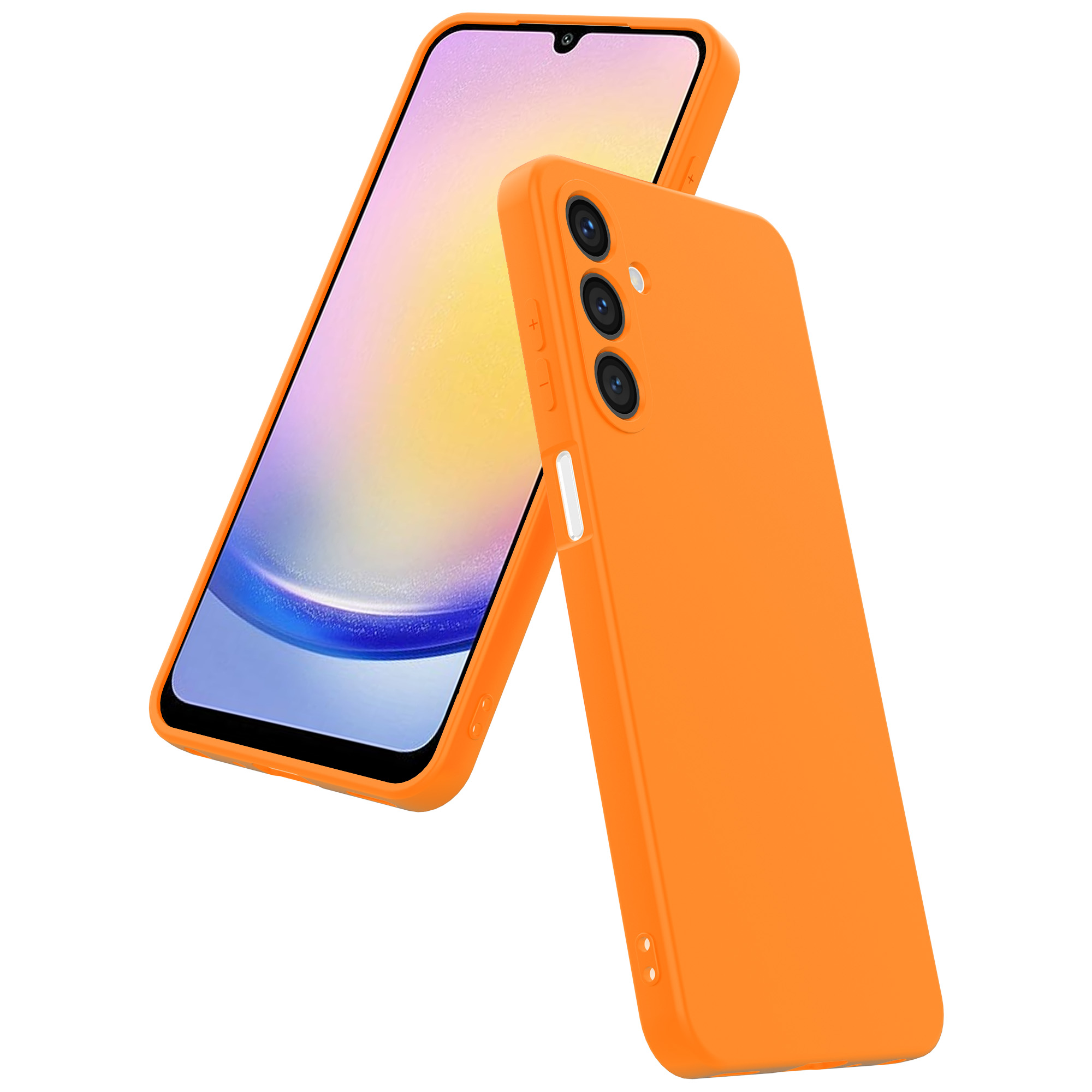 Samsung Galaxy A25 siliconen telefoonhoesje met zachte binnenkant oranje (4)