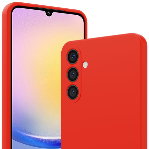 Samsung Galaxy A25 siliconen telefoonhoesje met zachte binnenkant rood (2)