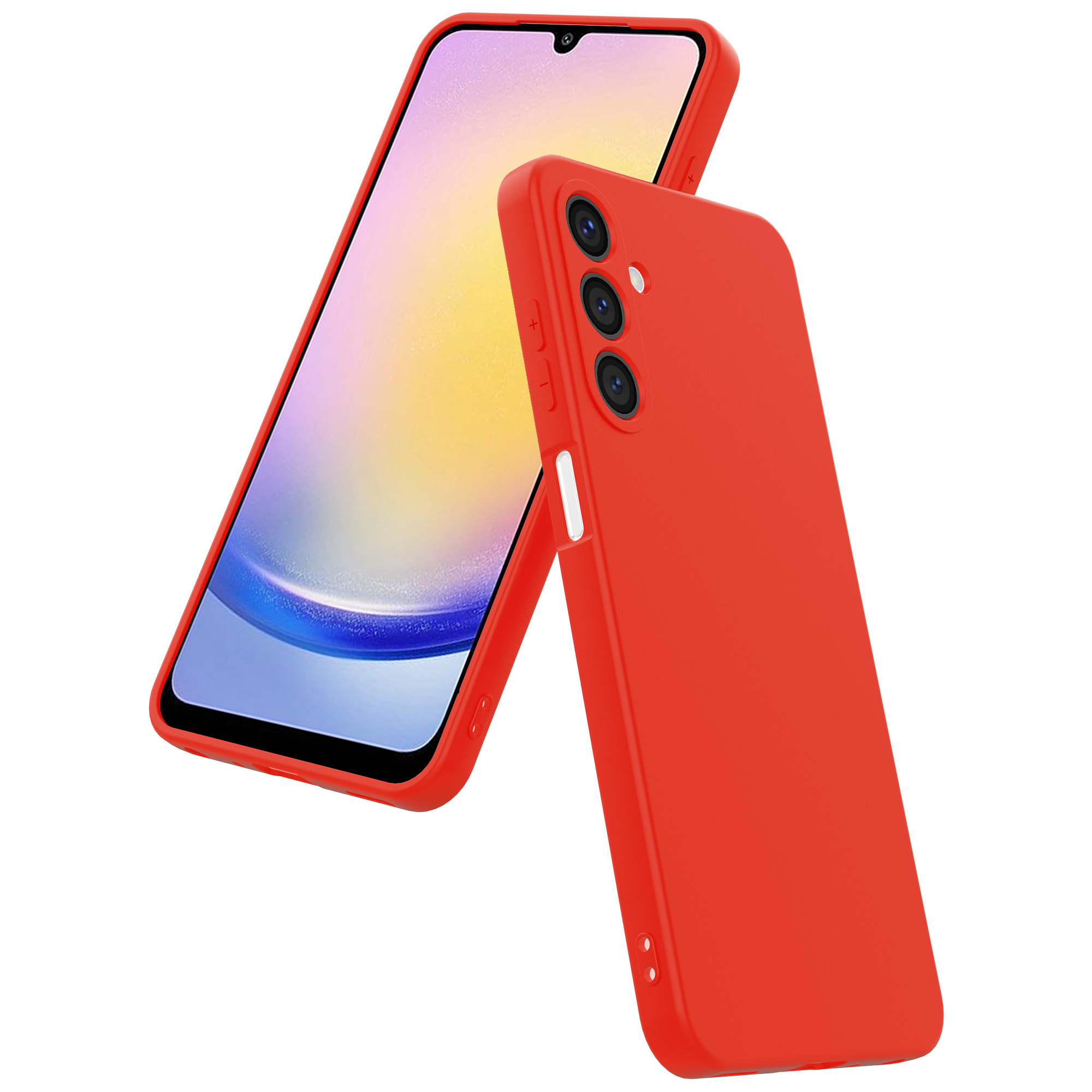 Samsung Galaxy A25 siliconen telefoonhoesje met zachte binnenkant rood (4)