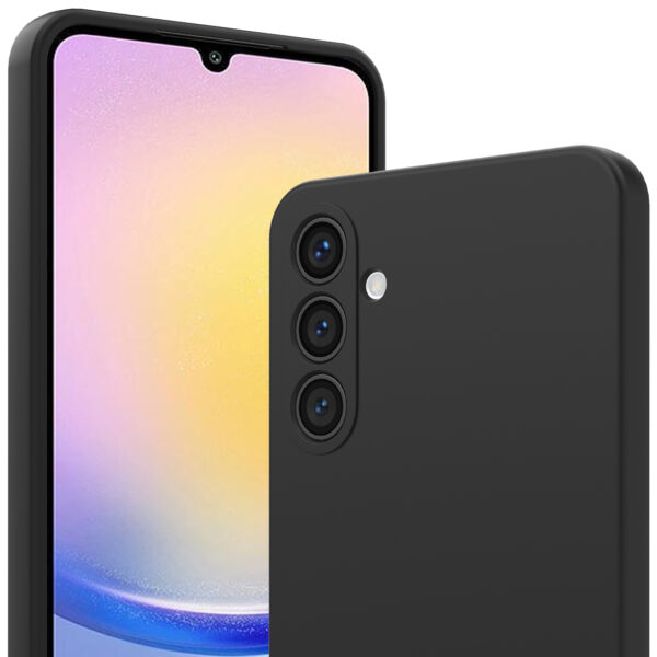 Samsung Galaxy A25 siliconen telefoonhoesje met zachte binnenkant zwart (2)