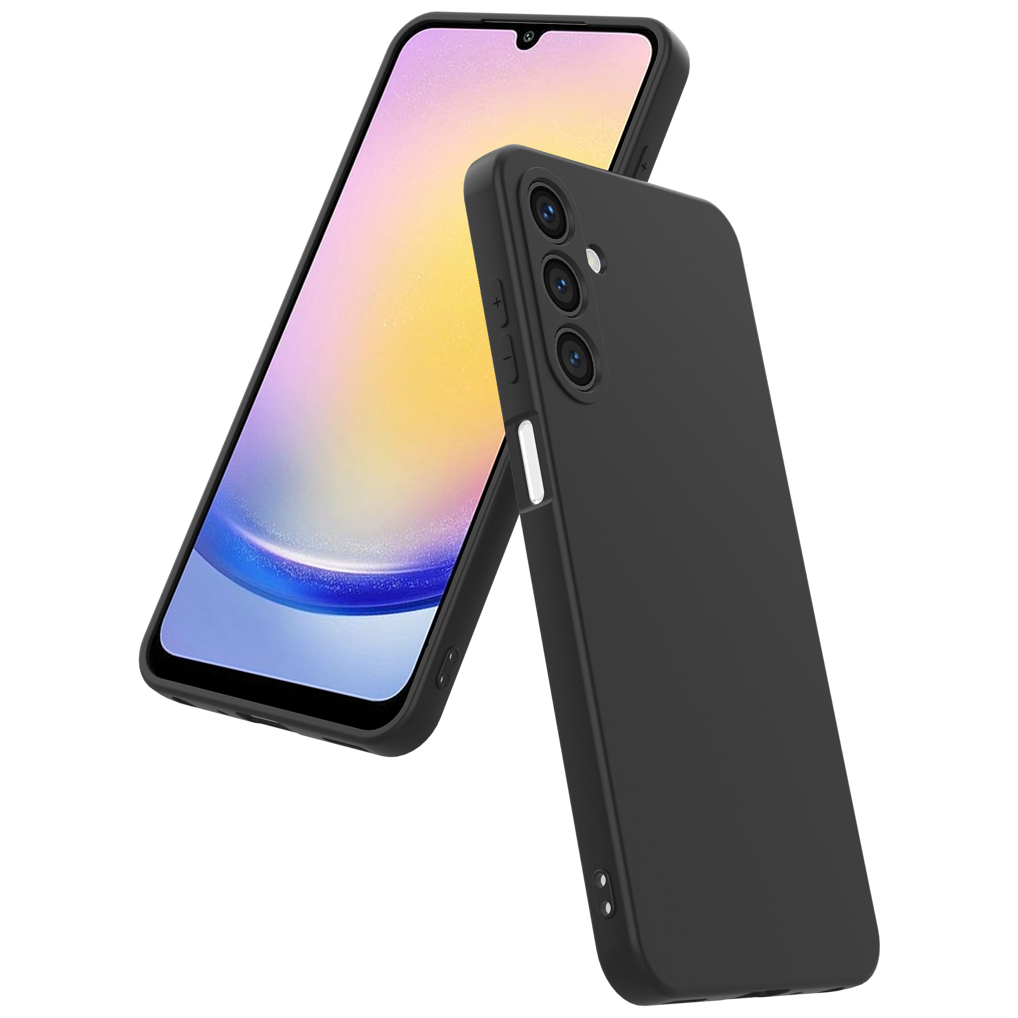 Samsung Galaxy A25 siliconen telefoonhoesje met zachte binnenkant zwart (4)