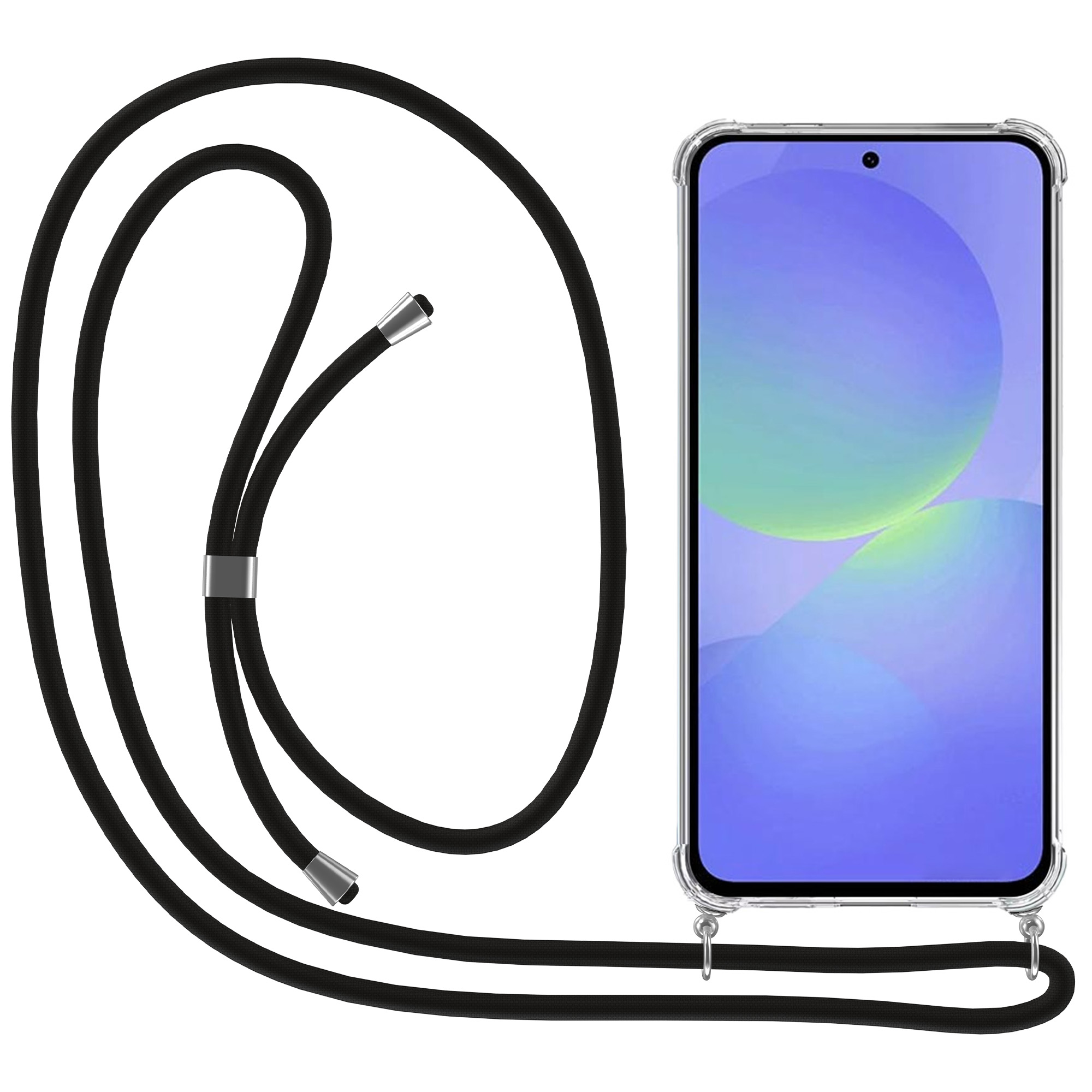 Samsung Galaxy A36 transparant hoesje met koord en stootrand