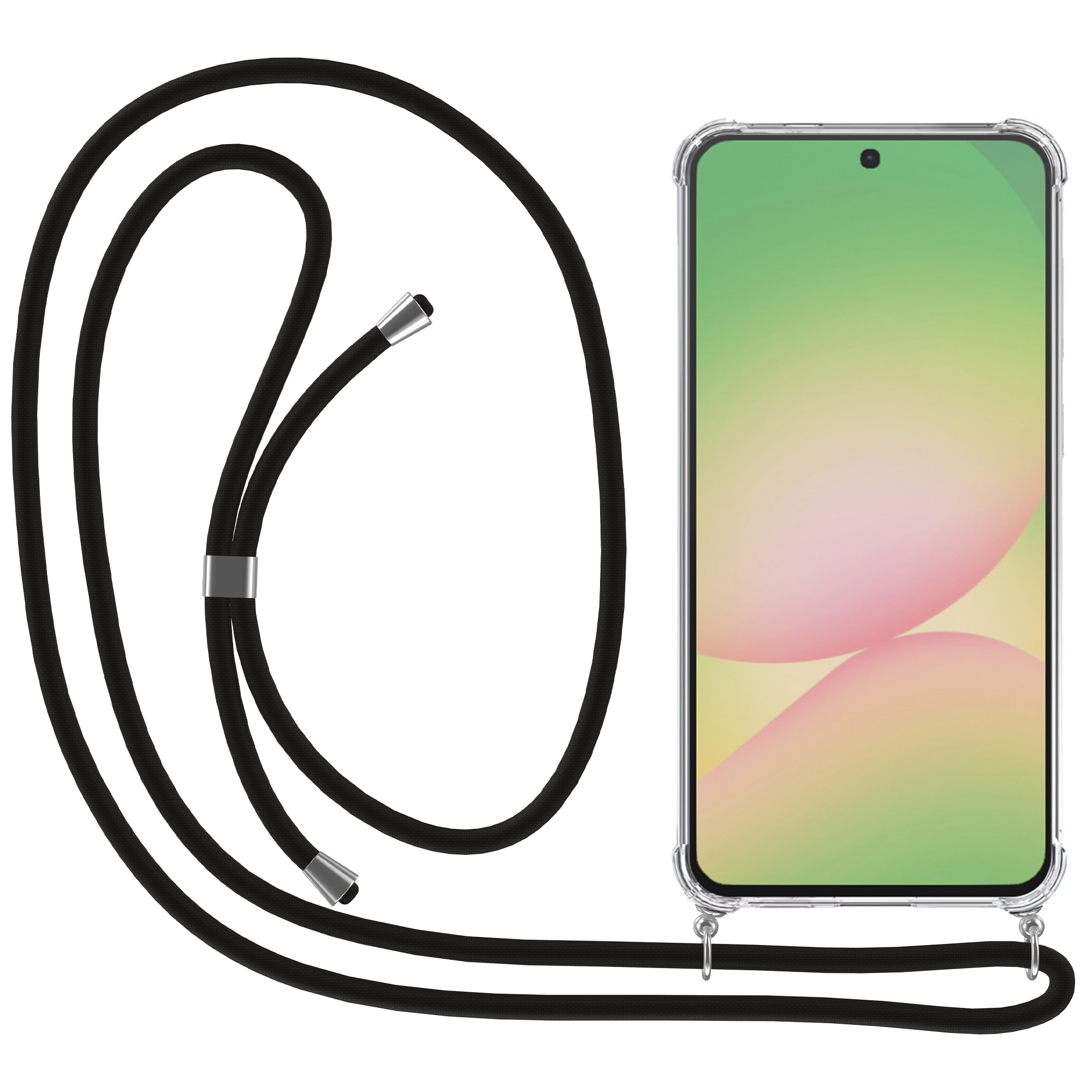 Samsung Galaxy A56 transparant hoesje met koord en stootrand