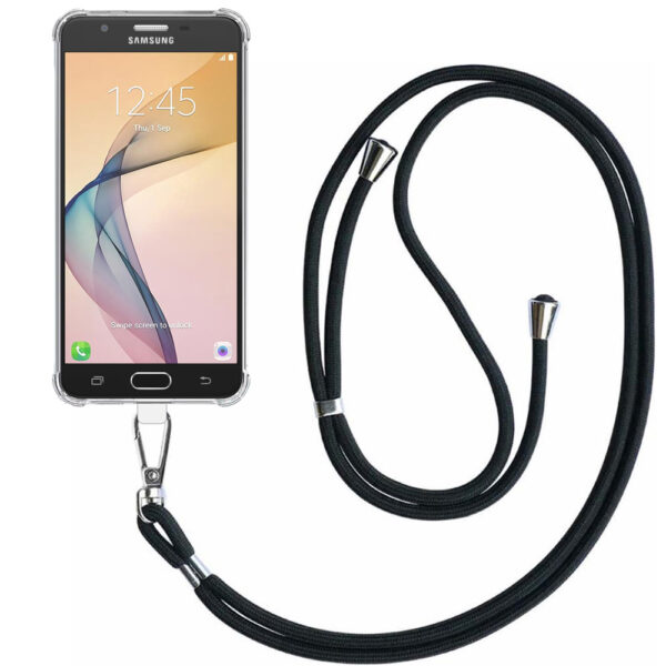 Samsung Galaxy J7 Prime transparant hoesje met afneembaar koord en stootrand 1