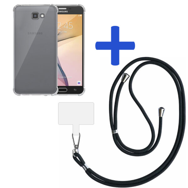 Samsung Galaxy J7 Prime transparant hoesje met afneembaar koord en stootrand 2