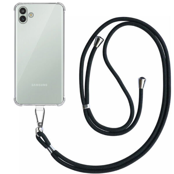 Samsung Galaxy M13 5G transparant hoesje met afneembaar koord en stootrand