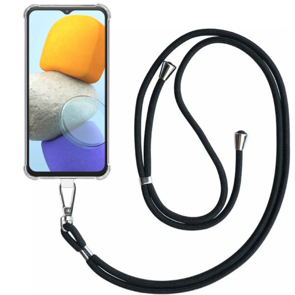 Samsung Galaxy M23 transparant hoesje met afneembaar koord en stootrand 1