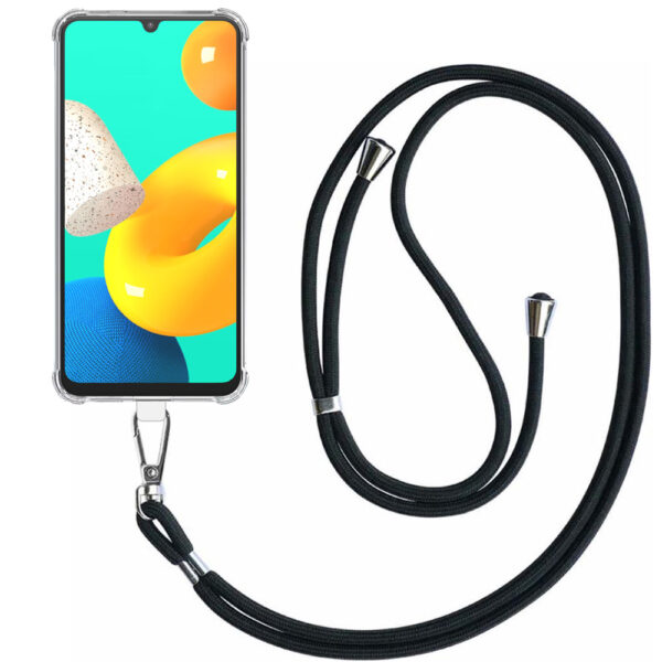Samsung Galaxy M32 4G transparant hoesje met afneembaar koord en stootrand 1
