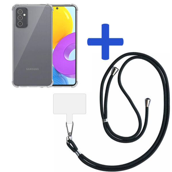 Samsung Galaxy M52 5G transparant hoesje met afneembaar koord en stootrand 2