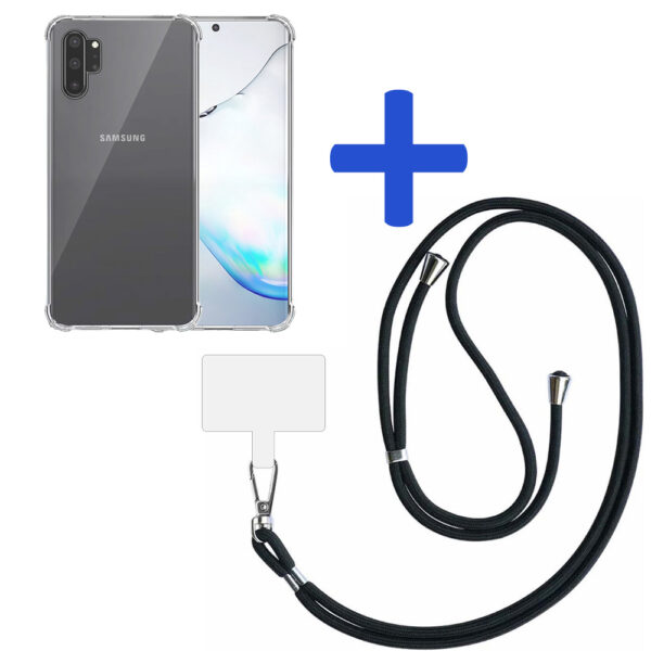 Samsung Galaxy Note 10 Plus transparant hoesje met afneembaar koord en stootrand 2