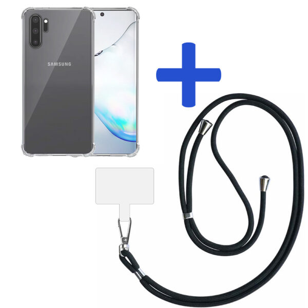 Samsung Galaxy Note 10 transparant hoesje met afneembaar koord en stootrand 2