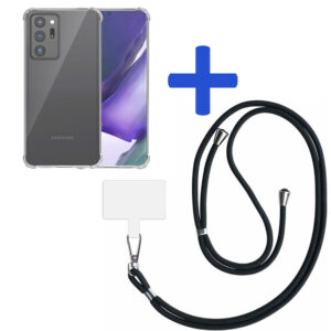 Samsung Galaxy Note 20 Ultra transparant hoesje met afneembaar koord en stootrand 2