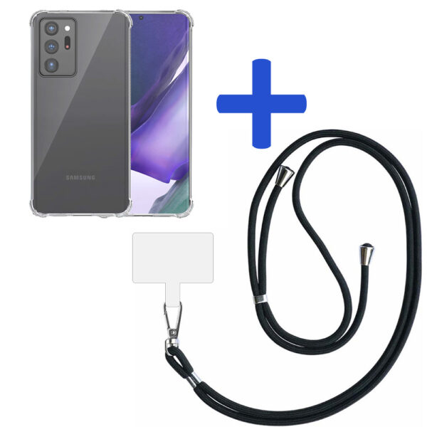 Samsung Galaxy Note 20 Ultra transparant hoesje met afneembaar koord en stootrand 2