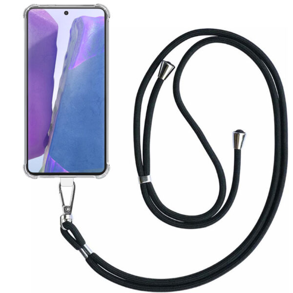 Samsung Galaxy Note 20 transparant hoesje met afneembaar koord en stootrand 1