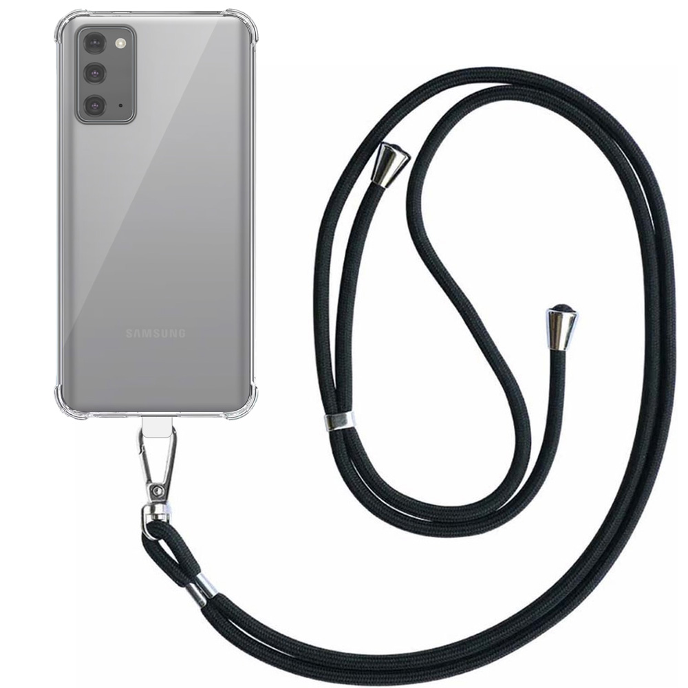 Samsung Galaxy Note 20 transparant hoesje met afneembaar koord en stootrand