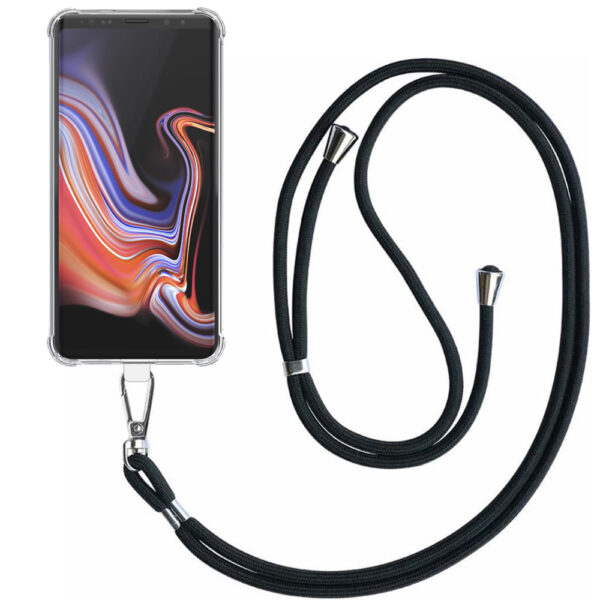 Samsung Galaxy Note 9 transparant hoesje met afneembaar koord en stootrand 1