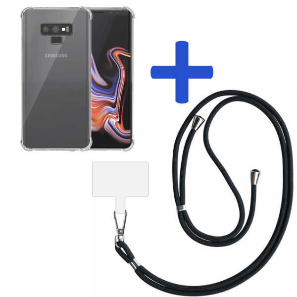 Samsung Galaxy Note 9 transparant hoesje met afneembaar koord en stootrand 2