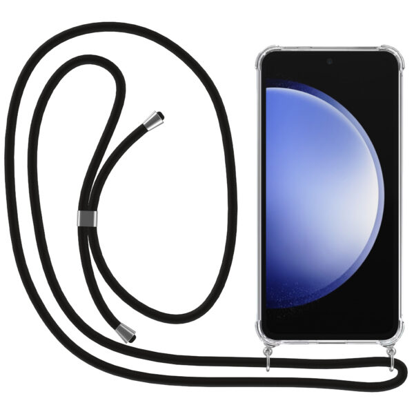 Samsung Galaxy S23 FE transparant hoesje met koord en stootrand