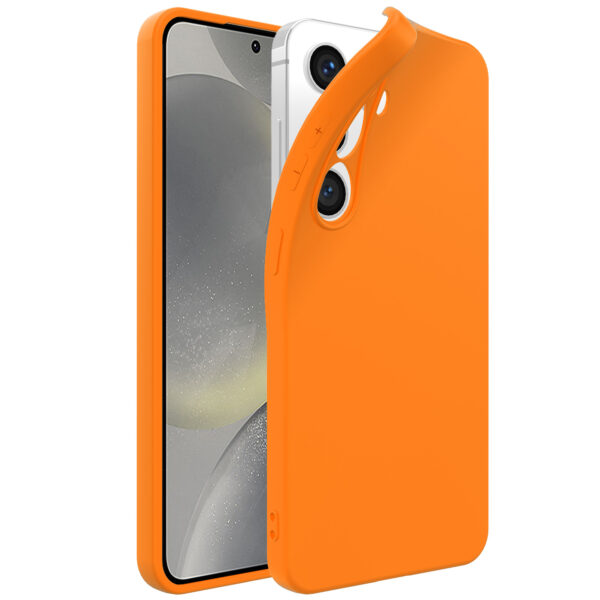 Samsung Galaxy S24 Plus siliconen telefoonhoesje met zachte binnenkant oranje (1)