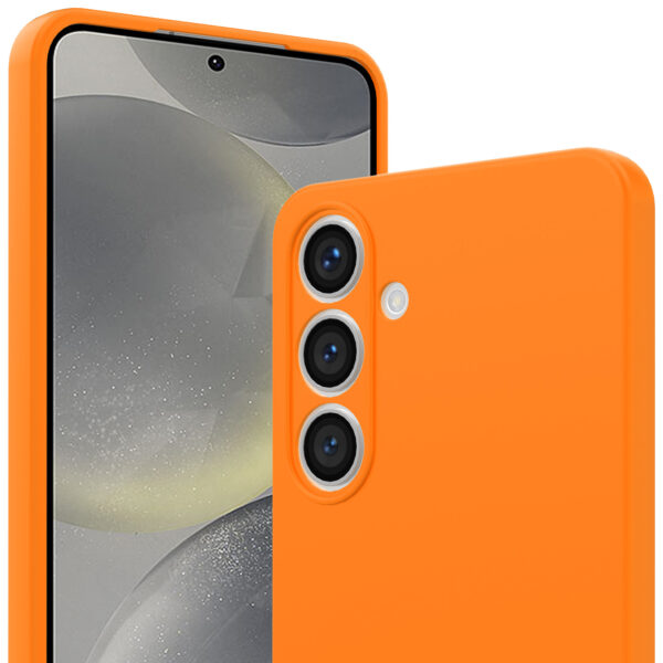 Samsung Galaxy S24 Plus siliconen telefoonhoesje met zachte binnenkant oranje (2)