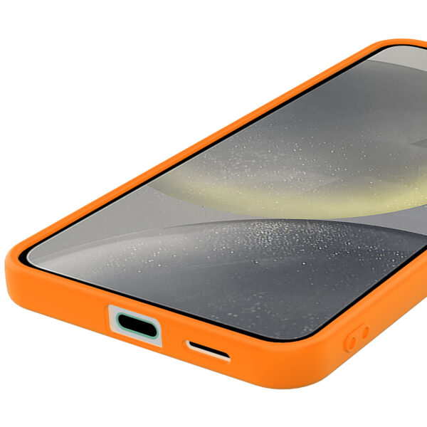 Samsung Galaxy S24 Plus siliconen telefoonhoesje met zachte binnenkant oranje (3)
