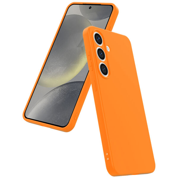 Samsung Galaxy S24 Plus siliconen telefoonhoesje met zachte binnenkant oranje (4)
