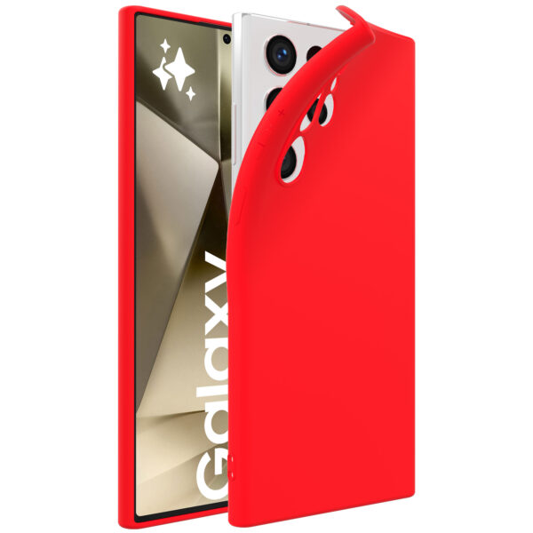 Samsung Galaxy S24 Ultra siliconen telefoonhoesje met zachte binnenkant rood (1)
