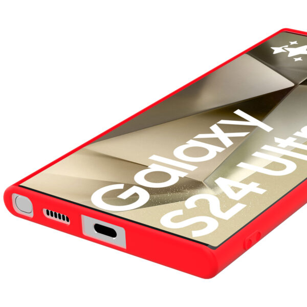 Samsung Galaxy S24 Ultra siliconen telefoonhoesje met zachte binnenkant rood (3)