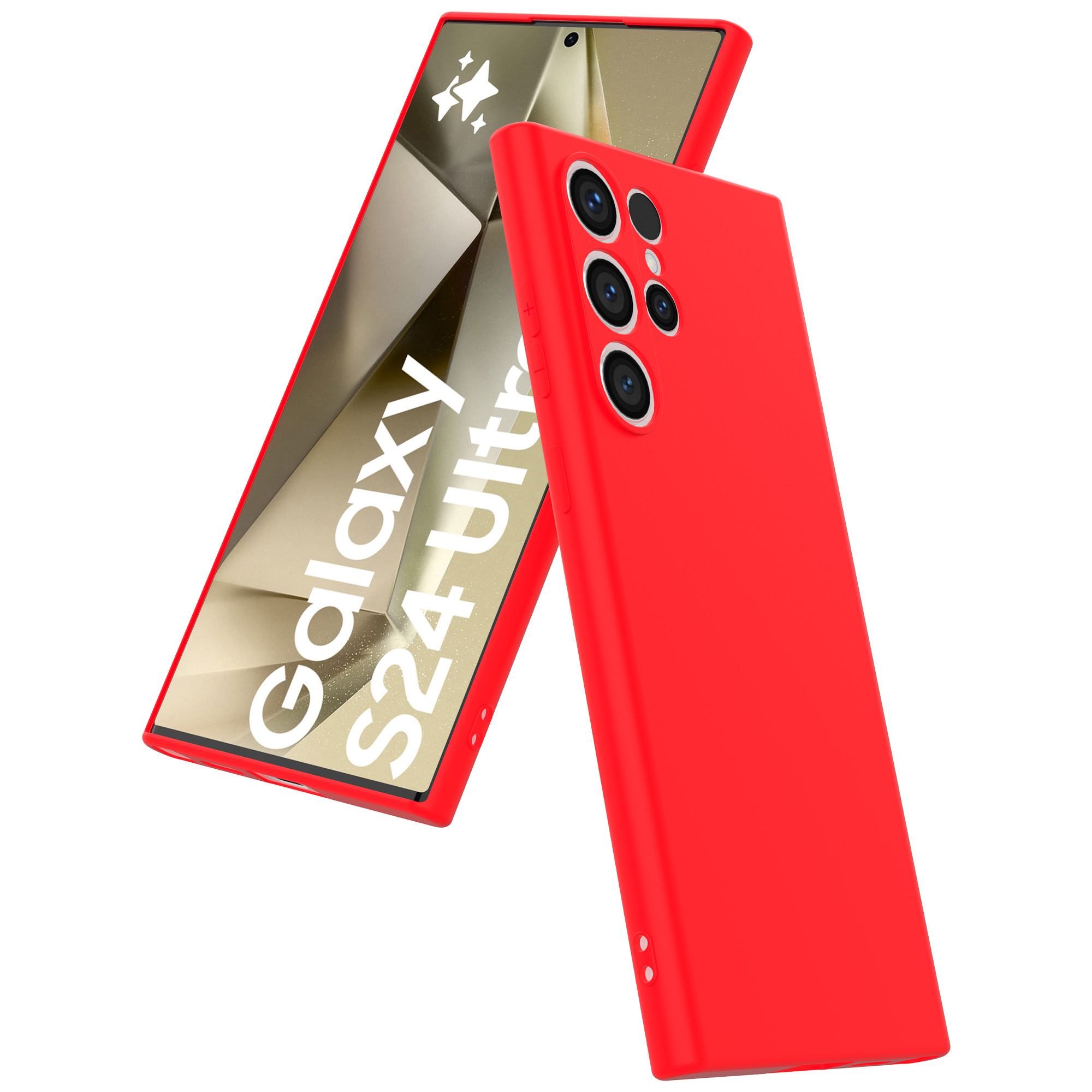Samsung Galaxy S24 Ultra siliconen telefoonhoesje met zachte binnenkant rood (4)