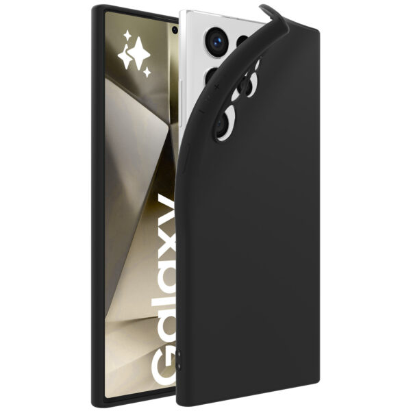 Samsung Galaxy S24 Ultra siliconen telefoonhoesje met zachte binnenkant zwart (1)