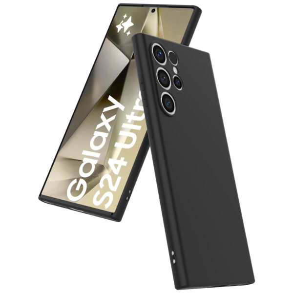Samsung Galaxy S24 Ultra siliconen telefoonhoesje met zachte binnenkant zwart (3)
