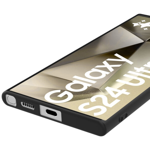 Samsung Galaxy S24 Ultra siliconen telefoonhoesje met zachte binnenkant zwart (4)