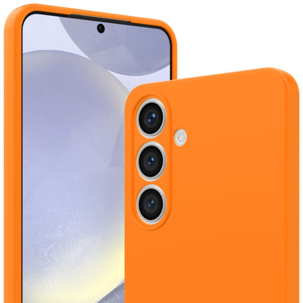 Samsung Galaxy S24 siliconen telefoonhoesje met zachte binnenkant oranje (2)