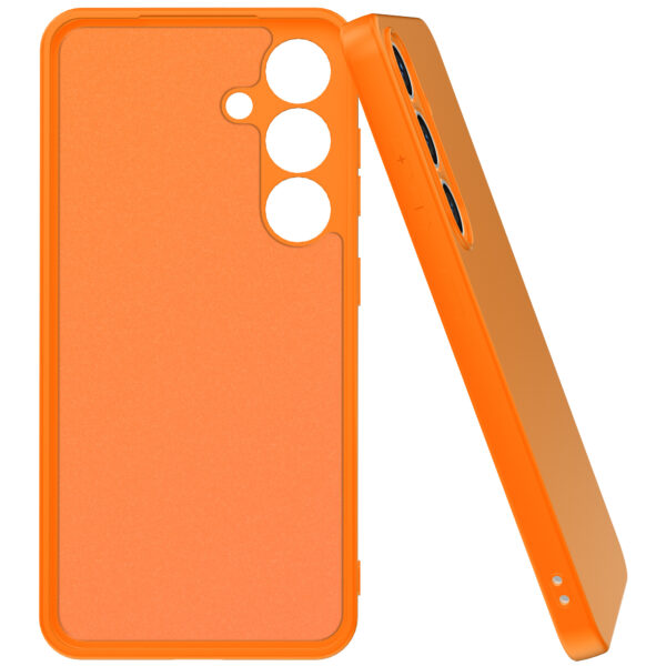 Samsung Galaxy S24 siliconen telefoonhoesje met zachte binnenkant oranje (5)